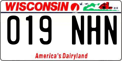 WI license plate 019NHN