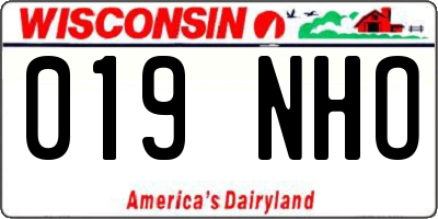WI license plate 019NHO