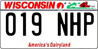 WI license plate 019NHP