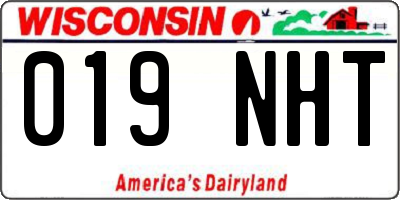 WI license plate 019NHT