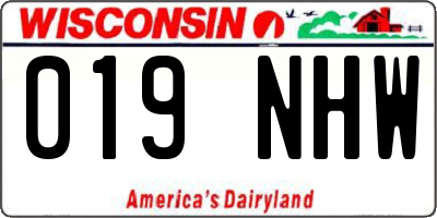 WI license plate 019NHW