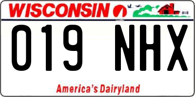 WI license plate 019NHX