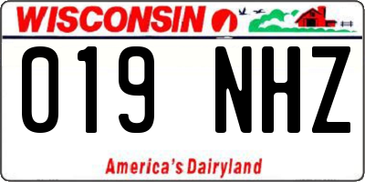 WI license plate 019NHZ