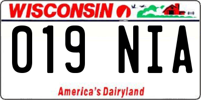 WI license plate 019NIA