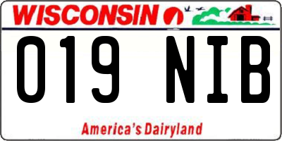 WI license plate 019NIB