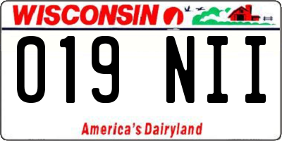 WI license plate 019NII