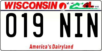 WI license plate 019NIN