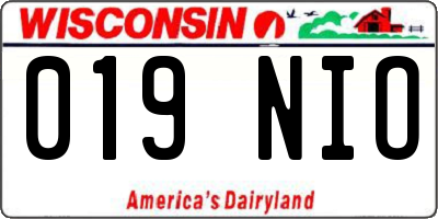 WI license plate 019NIO