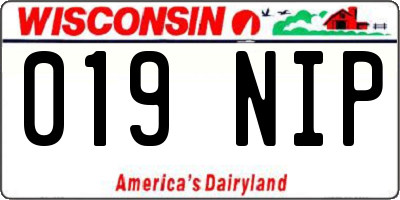 WI license plate 019NIP