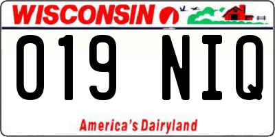 WI license plate 019NIQ