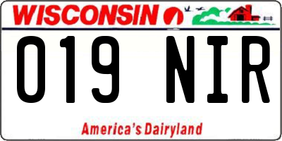 WI license plate 019NIR
