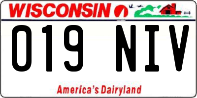 WI license plate 019NIV