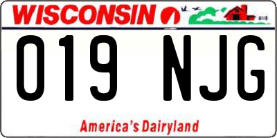 WI license plate 019NJG