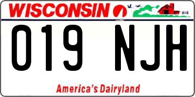 WI license plate 019NJH