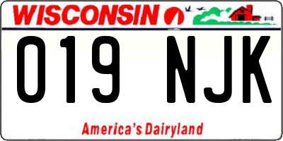 WI license plate 019NJK