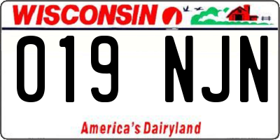 WI license plate 019NJN