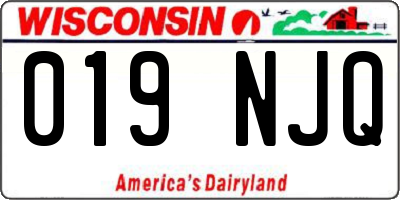 WI license plate 019NJQ