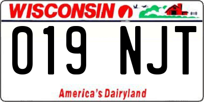 WI license plate 019NJT