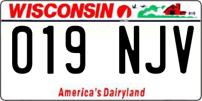 WI license plate 019NJV