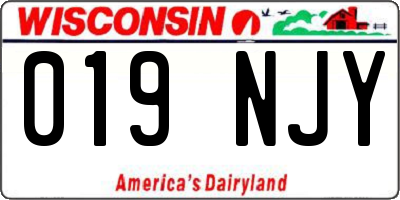 WI license plate 019NJY