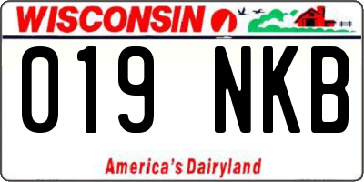 WI license plate 019NKB