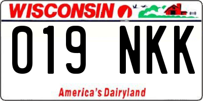 WI license plate 019NKK
