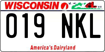WI license plate 019NKL