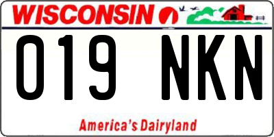 WI license plate 019NKN