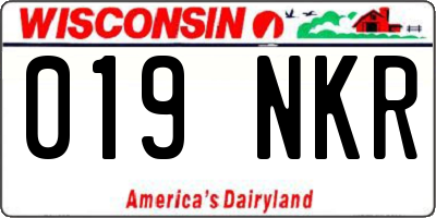 WI license plate 019NKR