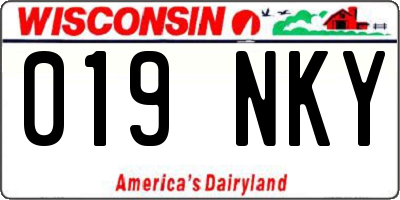 WI license plate 019NKY