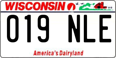 WI license plate 019NLE