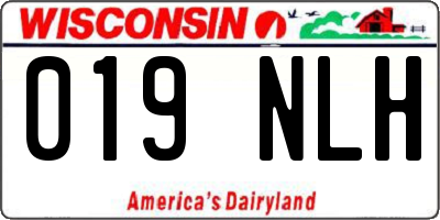 WI license plate 019NLH