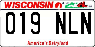 WI license plate 019NLN