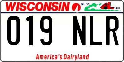 WI license plate 019NLR