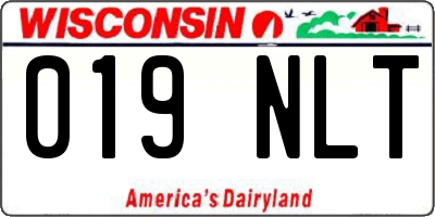WI license plate 019NLT