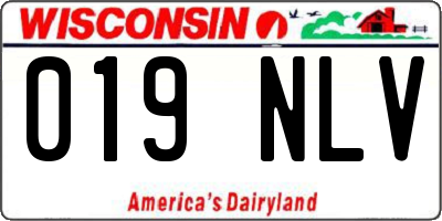 WI license plate 019NLV