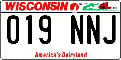 WI license plate 019NNJ