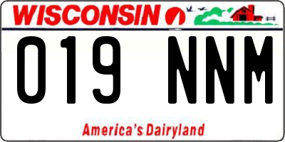WI license plate 019NNM