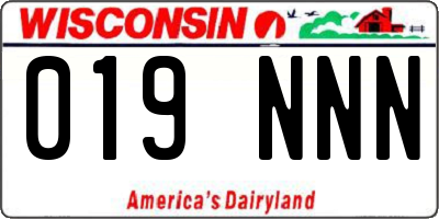 WI license plate 019NNN