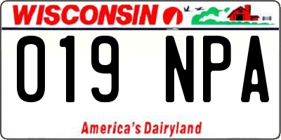 WI license plate 019NPA