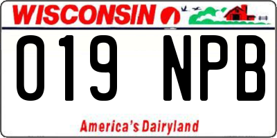 WI license plate 019NPB