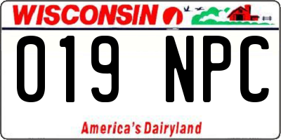 WI license plate 019NPC