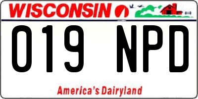 WI license plate 019NPD