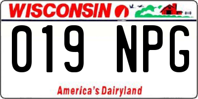 WI license plate 019NPG