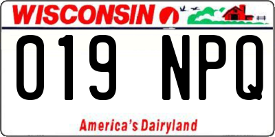 WI license plate 019NPQ