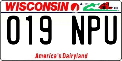 WI license plate 019NPU