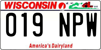 WI license plate 019NPW