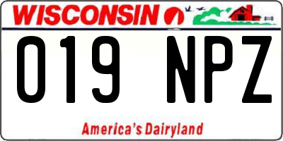 WI license plate 019NPZ