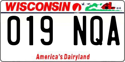 WI license plate 019NQA