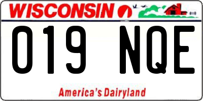 WI license plate 019NQE